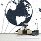 Space Globe Balloon Mural Wallpaper Modern Style Smooth Wall Art in Black and White Clearhalo 'Wall Decor' 'Wall Mural' 1468573