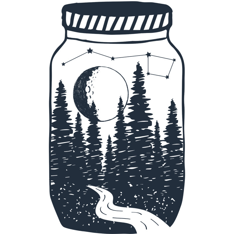 Forest in the Bottle Mural Black-White Modern Art Wall Covering for Living Room, Custom Size Clearhalo 'Wall Decor' 'Wall Mural' 1468610