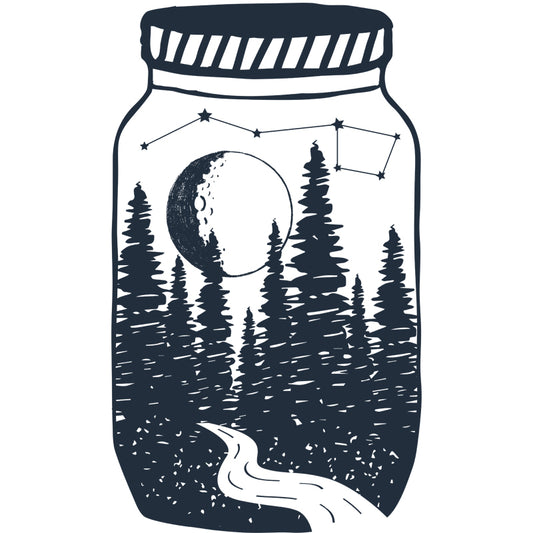 Forest in the Bottle Mural Black-White Modern Art Wall Covering for Living Room, Custom Size Clearhalo 'Wall Decor' 'Wall Mural' 1468610