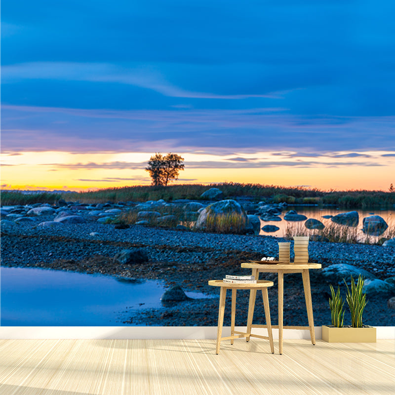 Photography Rocky Shoal Wallpaper Mural Large Wall Art for Living Room, Custom Size Clearhalo 'Wall Decor' 'Wall Mural' 1468653