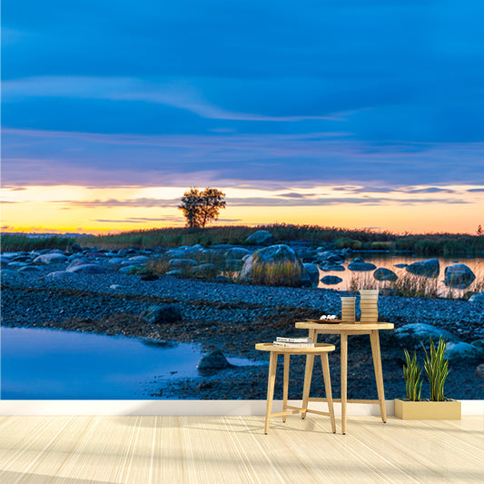 Photography Rocky Shoal Wallpaper Mural Large Wall Art for Living Room, Custom Size Clearhalo 'Wall Decor' 'Wall Mural' 1468653