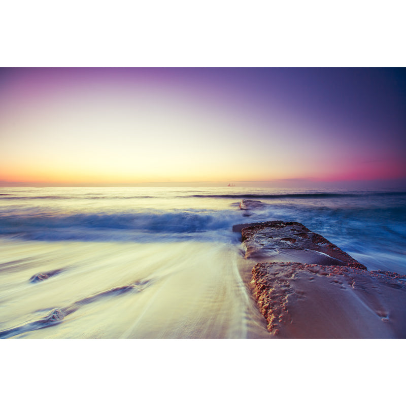 Large High Tide Wallpaper Mural Purple-Blue Non-Woven Wall Decor, Washable, Optional Size Clearhalo 'Wall Decor' 'Wall Mural' 1468730