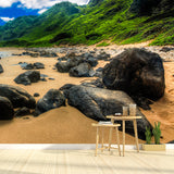 Photography Seashore Rocks Mural Decal Whole Wall Covering for Bedroom, Made to Measure Clearhalo 'Wall Decor' 'Wall Mural' 1468804