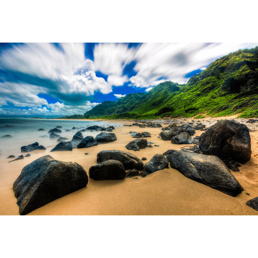 Photography Seashore Rocks Mural Decal Whole Wall Covering for Bedroom, Made to Measure Clearhalo 'Wall Decor' 'Wall Mural' 1468805