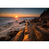 Non-Woven Washable Mural Contemporary Man in Rock Coast at Sunset Wall Decor in Yellow-Blue Clearhalo 'Wall Decor' 'Wall Mural' 1468865