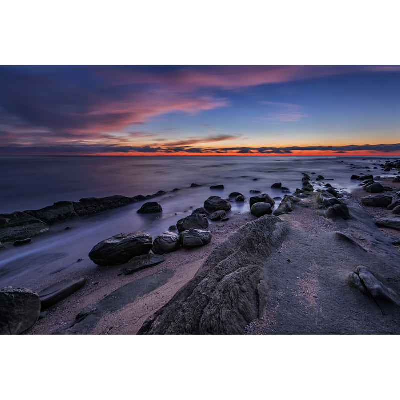 Low Tide after Sunset Mural Wallpaper Blue Modern Style Wall Art for Home Gallery Clearhalo 'Wall Decor' 'Wall Mural' 1468875