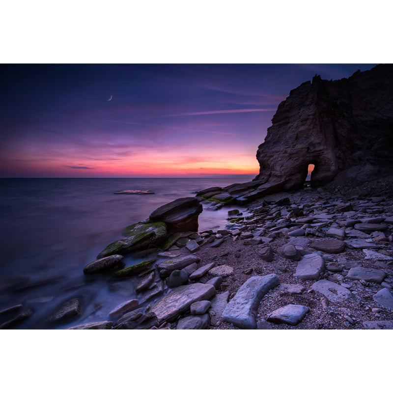 Purple Nightfall Rock Bay Mural Moisture Resistant Wall Covering for Accent Wall Clearhalo 'Wall Decor' 'Wall Mural' 1468900