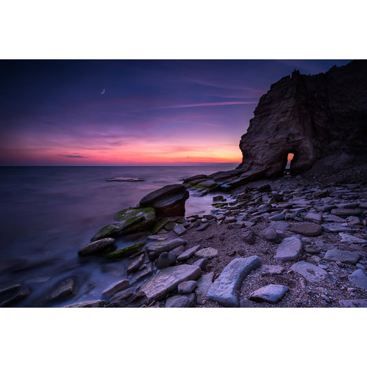 Purple Nightfall Rock Bay Mural Moisture Resistant Wall Covering for Accent Wall Clearhalo 'Wall Decor' 'Wall Mural' 1468900