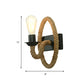 Black Finish 1 Head Wall Mount Light Industrial Roped Gooseneck Arm/Circle Wall Lighting for Balcony Clearhalo 'Art deco wall lights' 'Cast Iron' 'Glass' 'Industrial wall lights' 'Industrial' 'Middle century wall lights' 'Modern' 'Rustic wall lights' 'Tiffany' 'Traditional wall lights' 'Wall Lamps & Sconces' 'Wall Lights' Lighting' 146899