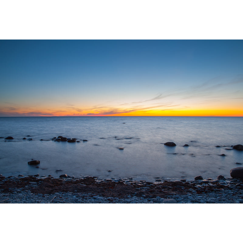 Blue Seashore after Sundown Mural Washable Tropical Living Room Wall Covering for Corridor Clearhalo 'Wall Decor' 'Wall Mural' 1469090