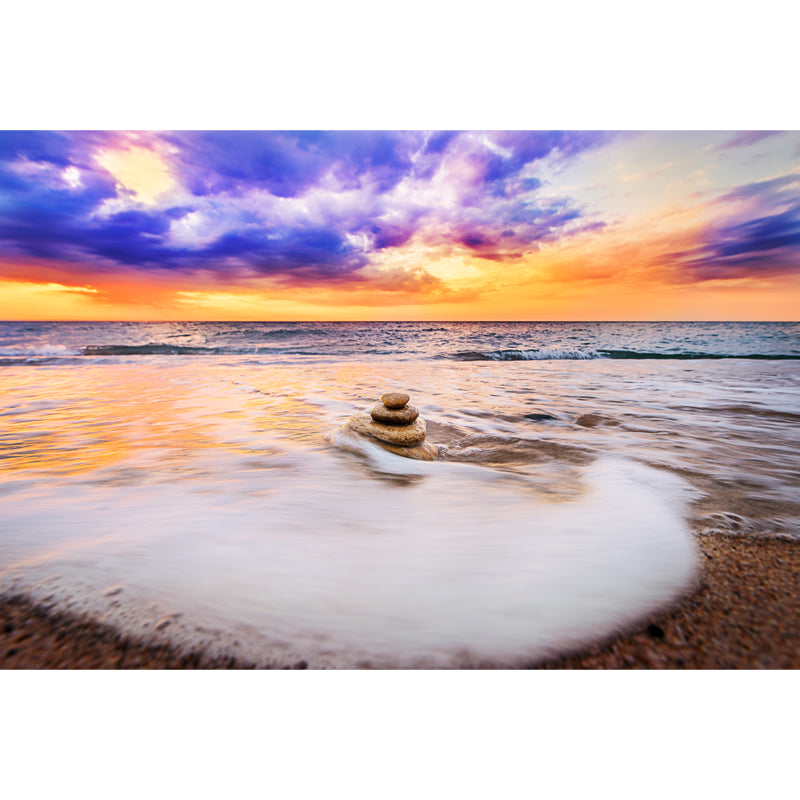 Purple Evening Glow Mural Decal Wave Bubbles Tropix Waterproof Wall Covering for Home Clearhalo 'Wall Decor' 'Wall Mural' 1469105