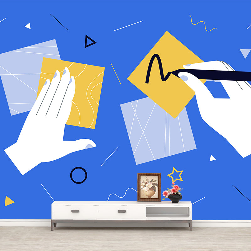 Note Taking Mural Wallpaper Artistry Stain Proof Living Room Wall Decor, Made to Measure Clearhalo 'Wall Decor' 'Wall Mural' 1469123