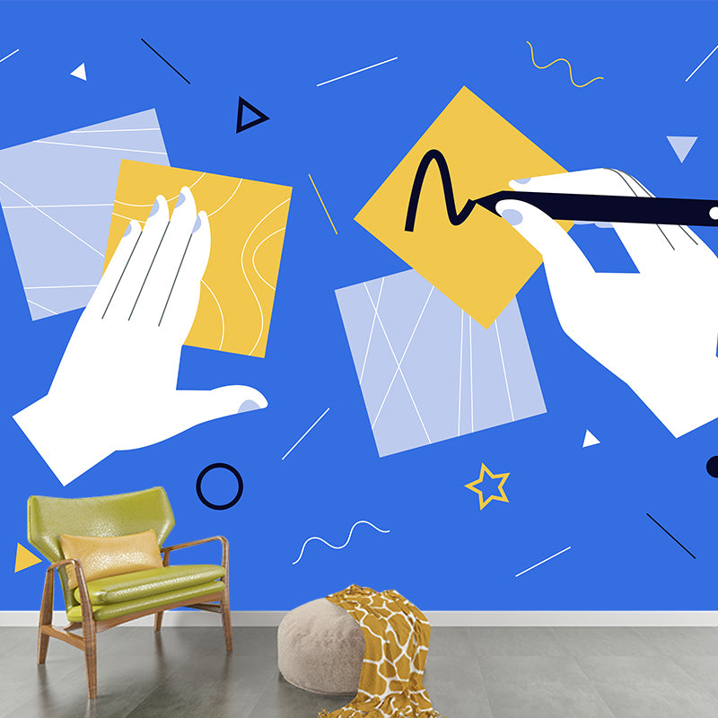 Note Taking Mural Wallpaper Artistry Stain Proof Living Room Wall Decor, Made to Measure Clearhalo 'Wall Decor' 'Wall Mural' 1469124