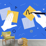 Note Taking Mural Wallpaper Artistry Stain Proof Living Room Wall Decor, Made to Measure Clearhalo 'Wall Decor' 'Wall Mural' 1469124