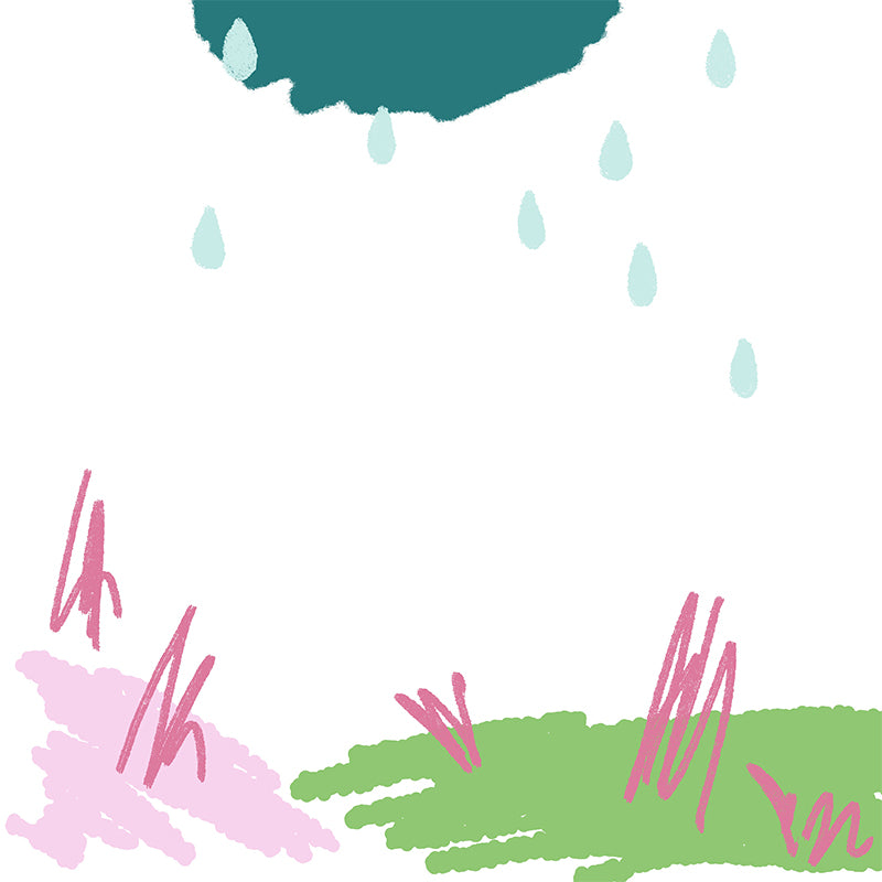 Huge Rainy Spring Scribble Mural Green Non-Woven Wall Covering, Waterproof, Optional Size Clearhalo 'Wall Decor' 'Wall Mural' 1469250