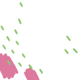 Raindrops Painting Mural Decal Childrens Art Smooth Wall Decoration in Pink-Green Clearhalo 'Wall Decor' 'Wall Mural' 1469255