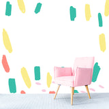 Full Size Brushstroke Mural for Kids Bedroom Abstract Wall Art in Green, Washable Clearhalo 'Wall Decor' 'Wall Mural' 1469283