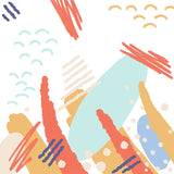 Kids Mountain Scribbles Mural Wallpaper Orange Bedroom Wall Decor, Custom Printed Clearhalo 'Wall Decor' 'Wall Mural' 1469295