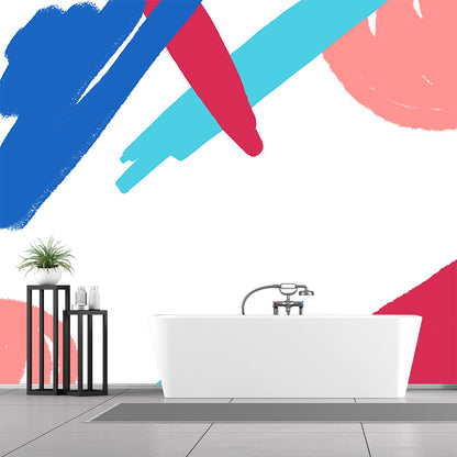 Kids Painting Abstract Mural Decal Red-Blue Moisture Resistant Wall Decor for Nursery Red Clearhalo 'Wall Decor' 'Wall Mural' 1469307