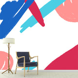 Kids Painting Abstract Mural Decal Red-Blue Moisture Resistant Wall Decor for Nursery Clearhalo 'Wall Decor' 'Wall Mural' 1469309