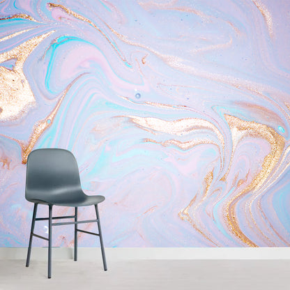 Stain Resistant Wave-Like Mural Contemporary Non-Woven Fabric Wall Decor, Custom Made Purple Clearhalo 'Wall Decor' 'Wall Mural' 1469322