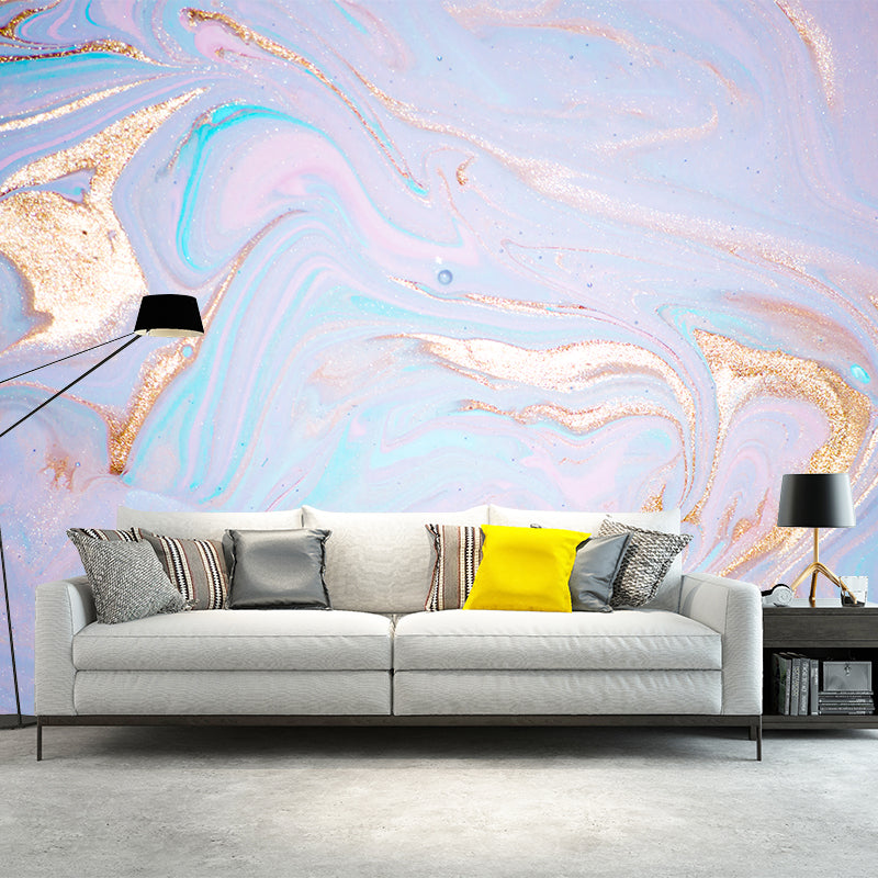 Stain Resistant Wave-Like Mural Contemporary Non-Woven Fabric Wall Decor, Custom Made Clearhalo 'Wall Decor' 'Wall Mural' 1469323