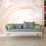 Huge Curls Printed Wall Mural Decal Modern Beautiful Abstract Wall Art in Pink-Gold Clearhalo 'Wall Decor' 'Wall Mural' 1469328