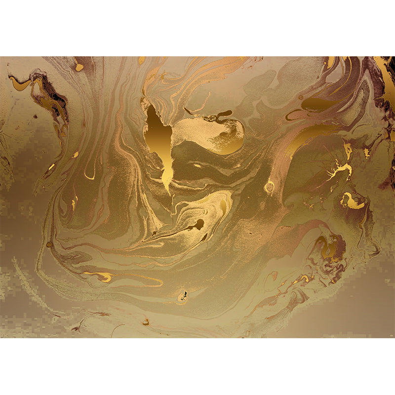 Illustration Wavy Effect Wall Mural Decal for Bedroom, Yellow, Custom Size Available Clearhalo 'Wall Decor' 'Wall Mural' 1469350