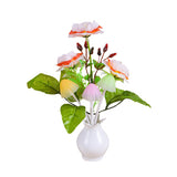 Flower Vase Plastic Plug-in Night Light Modern Pink and Green LED Wall Lamp in Multi-Colored Light Clearhalo 'Night Lights' 'Wall Lights' Lighting' 1469359