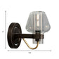 Clear Glass Mushroom Shade Wall Sconce Modern 1 Light Bedroom Lighting Fixture in Black Clearhalo 'Cast Iron' 'Glass' 'Industrial' 'Modern wall lights' 'Modern' 'Tiffany' 'Traditional wall lights' 'Wall Lamps & Sconces' 'Wall Lights' Lighting' 147005