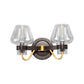 Clear Glass Black Sconce Light Mushroom Shade 2-Light Modern Wall Lamp Fixture for Bedroom Clearhalo 'Cast Iron' 'Glass' 'Industrial' 'Modern wall lights' 'Modern' 'Tiffany' 'Traditional wall lights' 'Wall Lamps & Sconces' 'Wall Lights' Lighting' 147031