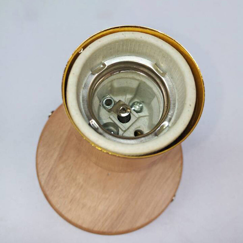 Minimalist Mini Wall Fixture Light with Cup Shaped 1 Light Wood and Metal Wall Lamp in Black Clearhalo 'Industrial wall lights' 'Industrial' 'Middle century wall lights' 'Rustic wall lights' 'Tiffany' 'Wall Lamps & Sconces' 'Wall Lights' Lighting' 147092