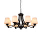Traditional Tulip Chandelier Light Fixture 3/5/8 Bulbs Milky Glass Pendant Lighting in Black for Dining Room Clearhalo 'Ceiling Lights' 'Chandeliers' Lighting' options 1472642