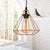 Iron Rose Gold Suspension Light Diamond Cage 1-Bulb Industrial Ceiling Pendant Lamp Rose Gold Clearhalo 'Art Deco Pendants' 'Cast Iron' 'Ceiling Lights' 'Ceramic' 'Crystal' 'Industrial Pendants' 'Industrial' 'Metal' 'Middle Century Pendants' 'Pendant Lights' 'Pendants' 'Tiffany' Lighting' 1472792