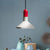 Cement Red/Black/Wood Hanging Lamp Pot-Lid 1 Light Loft Style Pendant Ceiling Light over Dining Table Red Clearhalo 'Ceiling Lights' 'Modern Pendants' 'Modern' 'Pendant Lights' 'Pendants' Lighting' 1472823