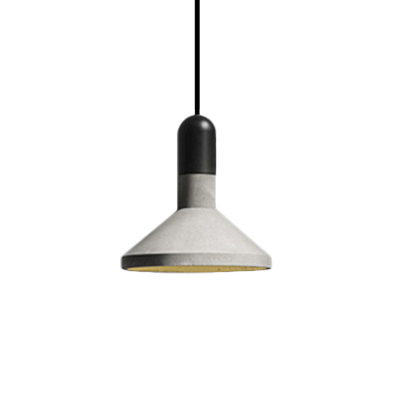 Cement Red/Black/Wood Hanging Lamp Pot-Lid 1 Light Loft Style Pendant Ceiling Light over Dining Table Clearhalo 'Ceiling Lights' 'Modern Pendants' 'Modern' 'Pendant Lights' 'Pendants' Lighting' 1472829