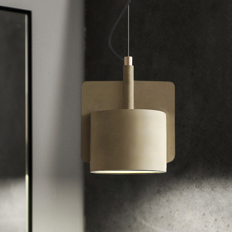 Nordic Half Shade Pendant Lighting Single-Bulb Cement Pendulum Light in Red/Grey/Yellow for Bedside Clearhalo 'Ceiling Lights' 'Modern Pendants' 'Modern' 'Pendant Lights' 'Pendants' Lighting' 1472871