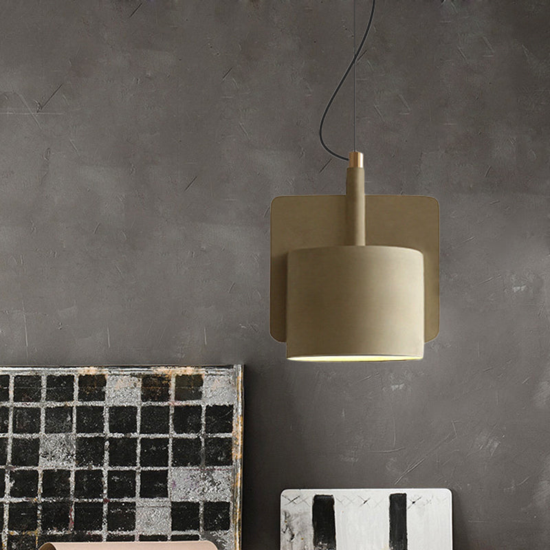 Nordic Half Shade Pendant Lighting Single-Bulb Cement Pendulum Light in Red/Grey/Yellow for Bedside Yellow Clearhalo 'Ceiling Lights' 'Modern Pendants' 'Modern' 'Pendant Lights' 'Pendants' Lighting' 1472872