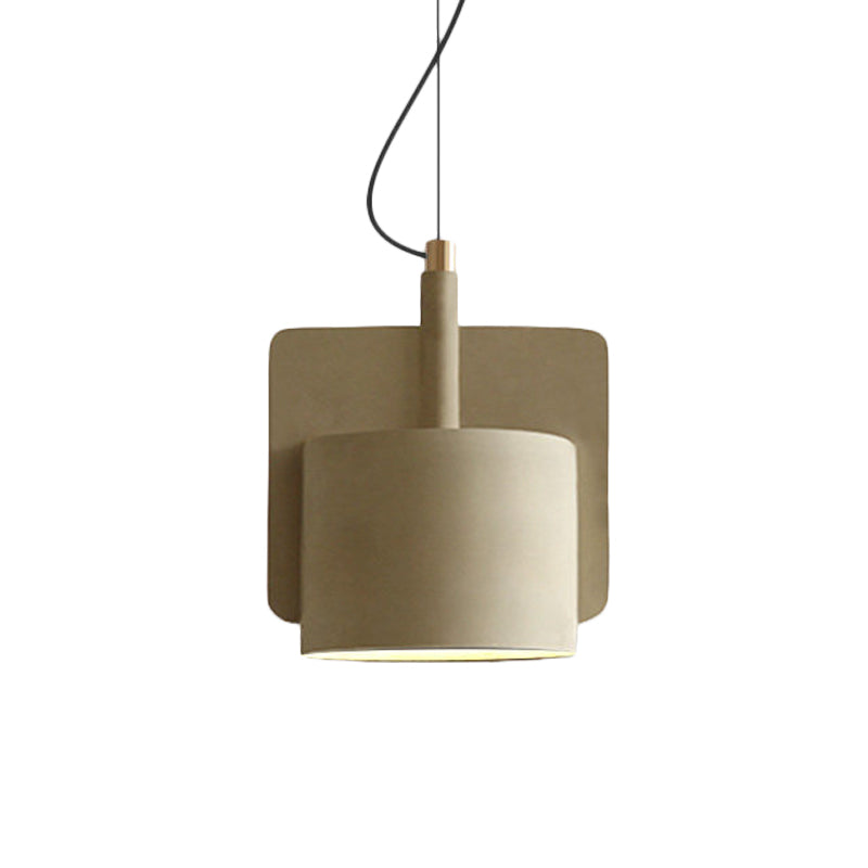 Nordic Half Shade Pendant Lighting Single-Bulb Cement Pendulum Light in Red/Grey/Yellow for Bedside Clearhalo 'Ceiling Lights' 'Modern Pendants' 'Modern' 'Pendant Lights' 'Pendants' Lighting' 1472874