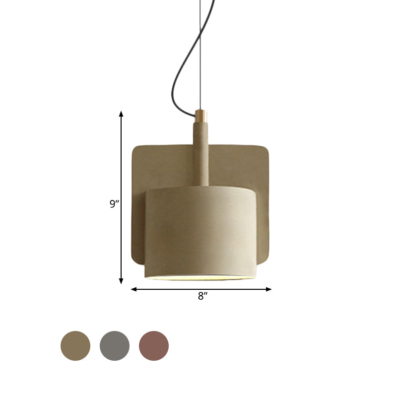 Nordic Half Shade Pendant Lighting Single-Bulb Cement Pendulum Light in Red/Grey/Yellow for Bedside Clearhalo 'Ceiling Lights' 'Modern Pendants' 'Modern' 'Pendant Lights' 'Pendants' Lighting' 1472875