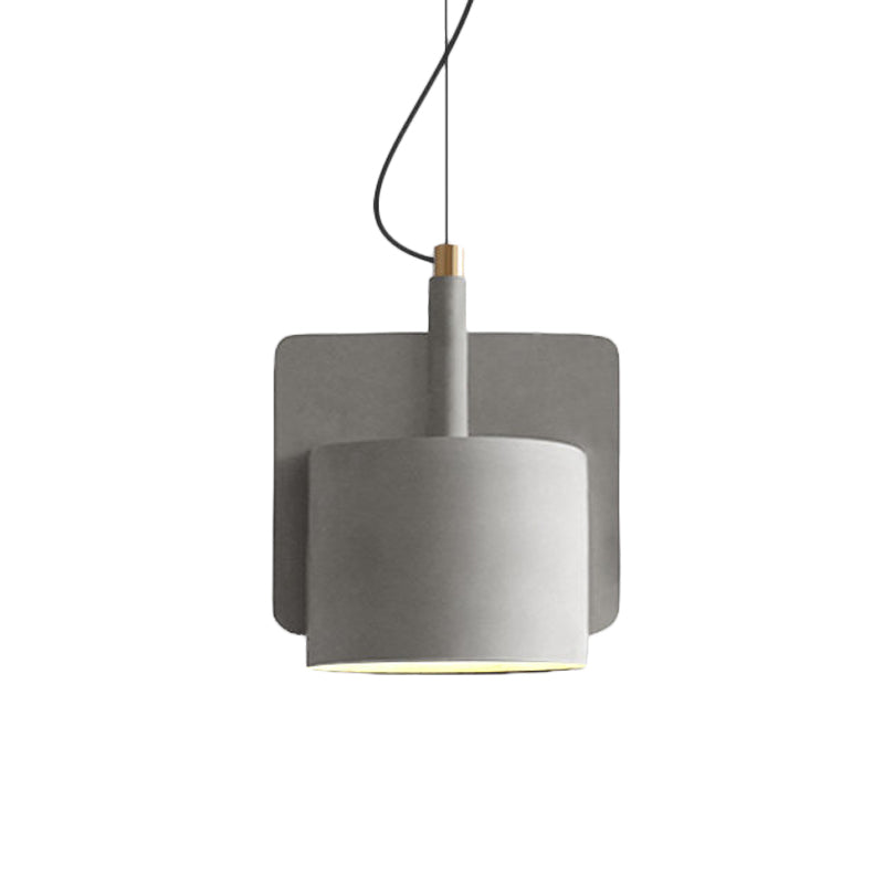 Nordic Half Shade Pendant Lighting Single-Bulb Cement Pendulum Light in Red/Grey/Yellow for Bedside Clearhalo 'Ceiling Lights' 'Modern Pendants' 'Modern' 'Pendant Lights' 'Pendants' Lighting' 1472879