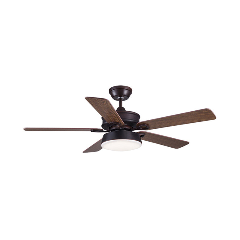 Vintage Ceiling Fan with 5 Blades Metal LED Semi Flush Mount Light for Living Room Clearhalo 'Ceiling Fans with Lights' 'Ceiling Fans' 'Industrial Ceiling Fans' 'Industrial' Lighting' 147299