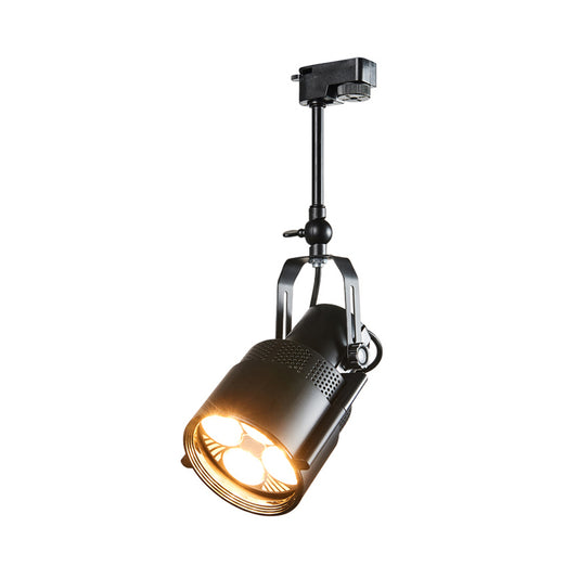 Black 1 Bulb LED Semi Flush Lighting Factory Metallic Cylinder Rotatable Ceiling Mounted Fixture with Handle Clearhalo 'Ceiling Lights' 'Close To Ceiling Lights' 'Close to ceiling' 'Semi-flushmount' Lighting' 1472993