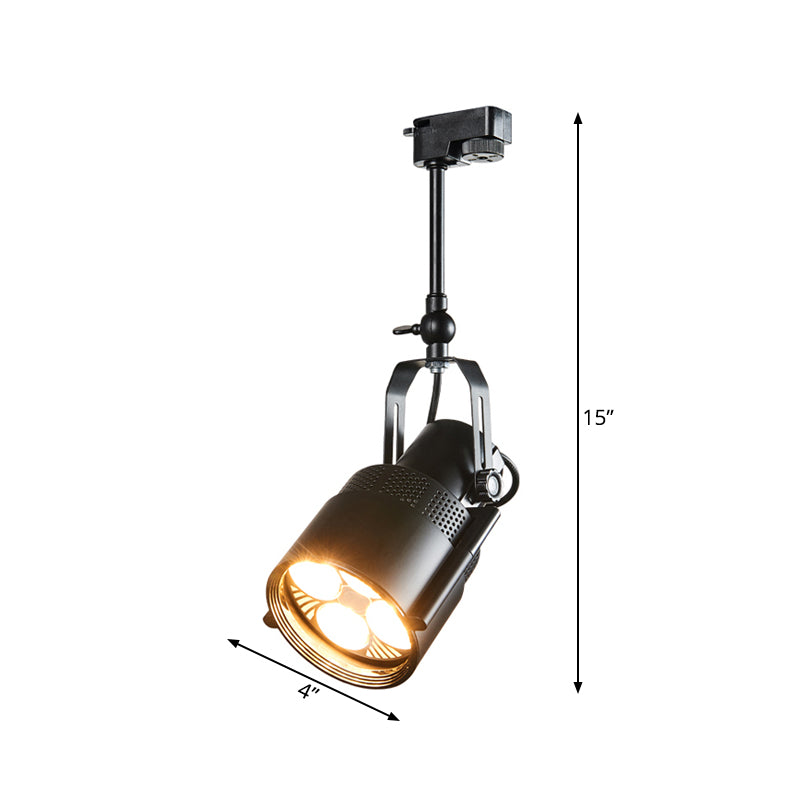 Black 1 Bulb LED Semi Flush Lighting Factory Metallic Cylinder Rotatable Ceiling Mounted Fixture with Handle Clearhalo 'Ceiling Lights' 'Close To Ceiling Lights' 'Close to ceiling' 'Semi-flushmount' Lighting' 1472994