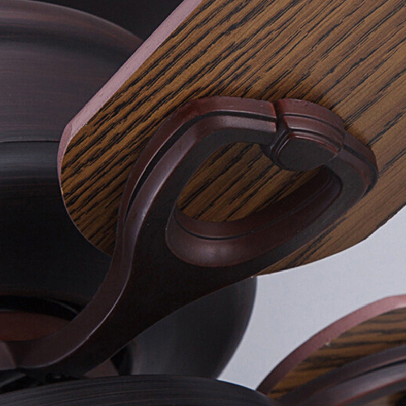 Vintage Ceiling Fan with 5 Blades Metal LED Semi Flush Mount Light for Living Room Clearhalo 'Ceiling Fans with Lights' 'Ceiling Fans' 'Industrial Ceiling Fans' 'Industrial' Lighting' 147301