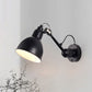 Single Bowl Shade Wall Reading Lamp Industrial Black/Red/Yellow Iron Sconce Light with Swing Arm Clearhalo 'Art deco wall lights' 'Cast Iron' 'Glass' 'Industrial wall lights' 'Industrial' 'Middle century wall lights' 'Modern' 'Rustic wall lights' 'Tiffany' 'Traditional wall lights' 'Wall Lamps & Sconces' 'Wall Lights' Lighting' 1473037