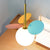 Nordic Globe Suspension Light White Glass 1-Bulb Bedroom Pendant Lamp with Red and Blue PVC Panel Red-Blue Clearhalo 'Ceiling Lights' 'Chandeliers' 'Glass shade' 'Glass' 'Pendant Lights' 'Pendants' Lighting' 1473164