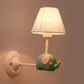 Right Angle Child Bedroom Wall Lamp Iron 1-Light Kids Sconce Light Fixture with Pink/Blue Shade and Cute Elephant Decor Blue Clearhalo 'Wall Lamps & Sconces' 'Wall Lights' Lighting' 1473259