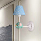 Right Angle Child Bedroom Wall Lamp Iron 1-Light Kids Sconce Light Fixture with Pink/Blue Shade and Cute Elephant Decor Clearhalo 'Wall Lamps & Sconces' 'Wall Lights' Lighting' 1473260