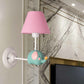 Right Angle Child Bedroom Wall Lamp Iron 1-Light Kids Sconce Light Fixture with Pink/Blue Shade and Cute Elephant Decor Clearhalo 'Wall Lamps & Sconces' 'Wall Lights' Lighting' 1473263